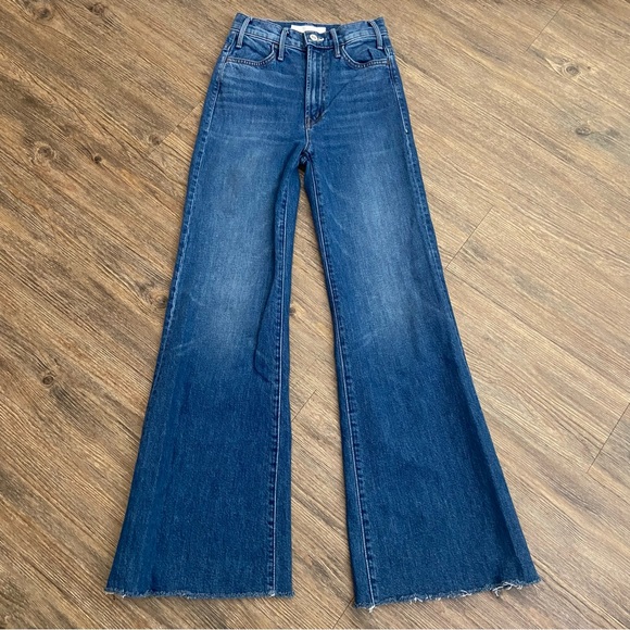 MOTHER SUPERIOR Denim  The Hustler Roller Heel Fray Wide Leg Jean 24 - Picture 3 of 13